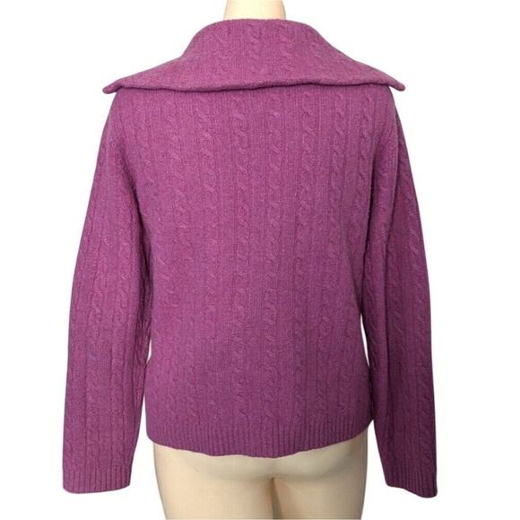 Ralph Lauren Pink Cableknit Angora Merino Wool Collared Cardigan Women‎ Medium - Picture 3 of 6